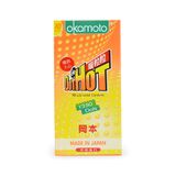  Bao Cao Su Okamoto Dot De Hot - Hộp 10 Cái, Nóng Ấm, Điểm Nổi 