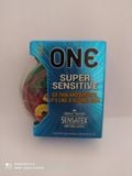  Bao Cao Su One Super Sensitive , Hộp 03 Cái, Mỏng, Trơn, Nhiều Gel 