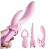 Cây Massage Mini Cao Cấp, 3 Đầu Thay Thế, Nhiều Tần Số Rung 