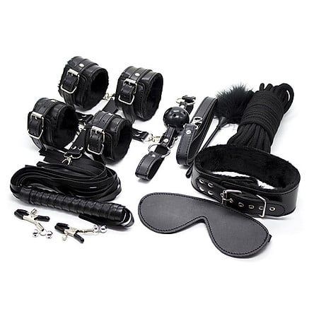  I Mua 1 Tặng 1 I Bộ Dụng Cụ Tình Yêu 9 Món ( Chất liệu: Da, màu đen,... ) 