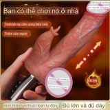  DV Giả Cầm Tay Có Nhánh Lưỡi Mềm Màu Da Chân Thật , Thụt, Nhiệt Độ Và Nhiều Chế Độ Phallus 