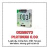  Bao Cao Su Okamoto 0.03 Platinum - Hộp 3 Cái, Siêu Mỏng - Trong Suốt 