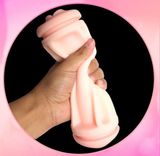  Cốc Thủ Dâm Cầm Tay 2 Đầu Chữ M - Jiual - Silicone mềm mại, Gân, Gai 