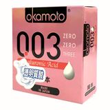  Bao Cao Su Okamoto 0.03 Hyaluronic Acid - Hộp 3 Cái, Siêu Mỏng, Nhiều Gel, Dưỡng Ẩm 