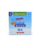  Bao Cao Su Okamoto Dot De Cool - Hộp 03 Cái, Gel Mát Lạnh 2 Bề Mặt, Siêu Điểm Nổi 