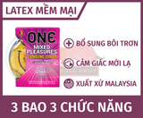 Bao Cao Su One Mix Pleasures , Hộp 03 Cái, Mỏng, Trơn, Siêu Điểm Nổi 