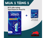  Bao Cao Su TTC Real Fit, Hộp 12 Cái, Mỏng, Trơn 