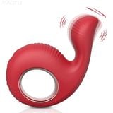  Máy Massage Mini Hình Ngón Tay, Lỗ Tay Cầm Màu Đỏ Sạc Điện 