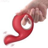  Máy Massage Mini Hình Ngón Tay, Lỗ Tay Cầm Màu Đỏ Sạc Điện 