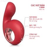  Máy Massage Mini Hình Ngón Tay, Lỗ Tay Cầm Màu Đỏ Sạc Điện 