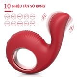  Máy Massage Mini Hình Ngón Tay, Lỗ Tay Cầm Màu Đỏ Sạc Điện 