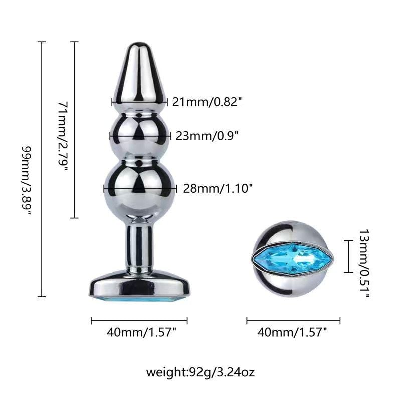 Mỏ Neo Inox Kích Thích Hậu Môn Nhiều Kiểu Đính Đá Xanh Cao Cấp Size Vừa