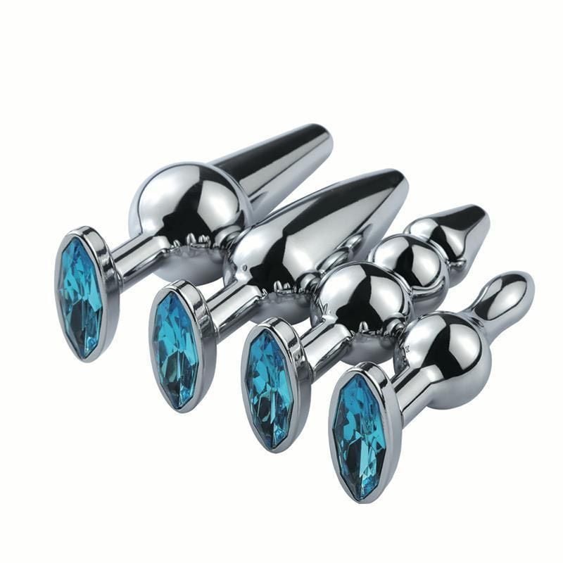 Mỏ Neo Inox Kích Thích Hậu Môn Nhiều Kiểu Đính Đá Xanh Cao Cấp Size Vừa