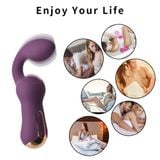  Cây Massage Ngón Tay Cong Màu Tím Điểm G Siêu Mềm Nhiều Chế Độ Sạc Điện Rung Trong, Ngoài 