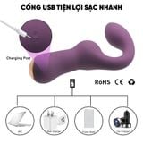  Cây Massage Ngón Tay Cong Màu Tím Điểm G Siêu Mềm Nhiều Chế Độ Sạc Điện Rung Trong, Ngoài 