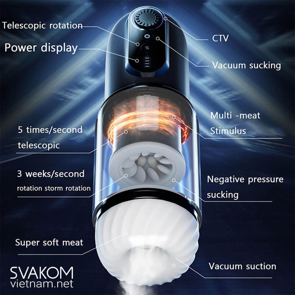  SVAKOM Godwin - Máy thủ dâm cho nam hiện đại hít tường tiện lợi 