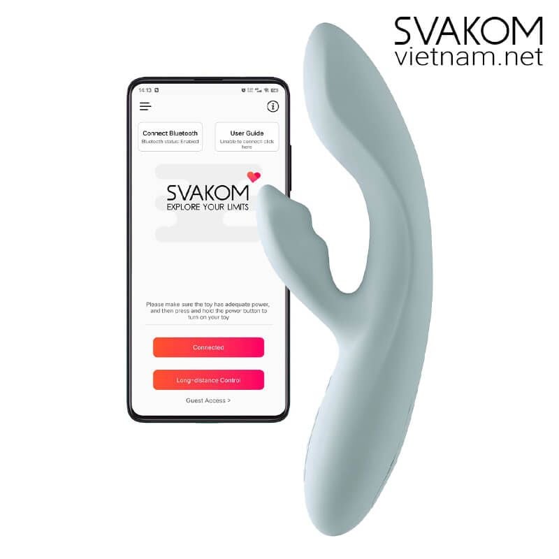  SVAKOM Chika sextoy điều khiển bằng App 2 nhánh rung sưởi ấm 38 độ C 