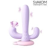  SVAKOM Bernice dương vật giả 3 nhánh xương rồng rung bú hút 