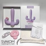  SVAKOM Bernice dương vật giả 3 nhánh xương rồng rung bú hút 