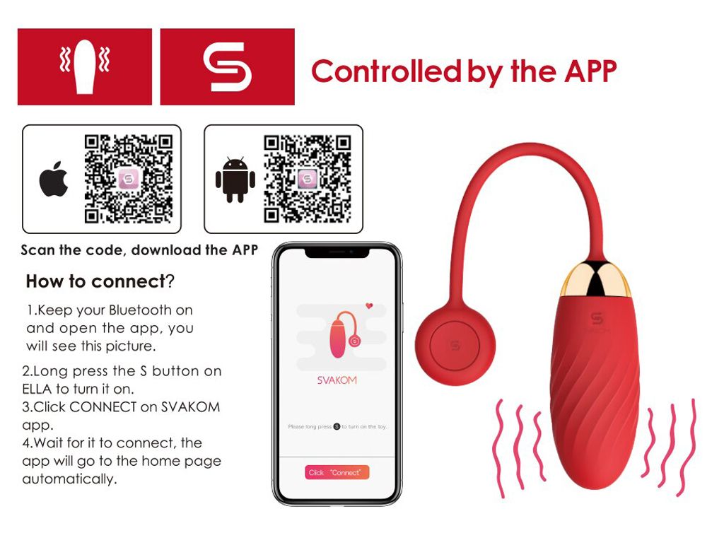  SVAKOM Ella trứng rung tình yêu thông minh điều khiển qua smart phone 