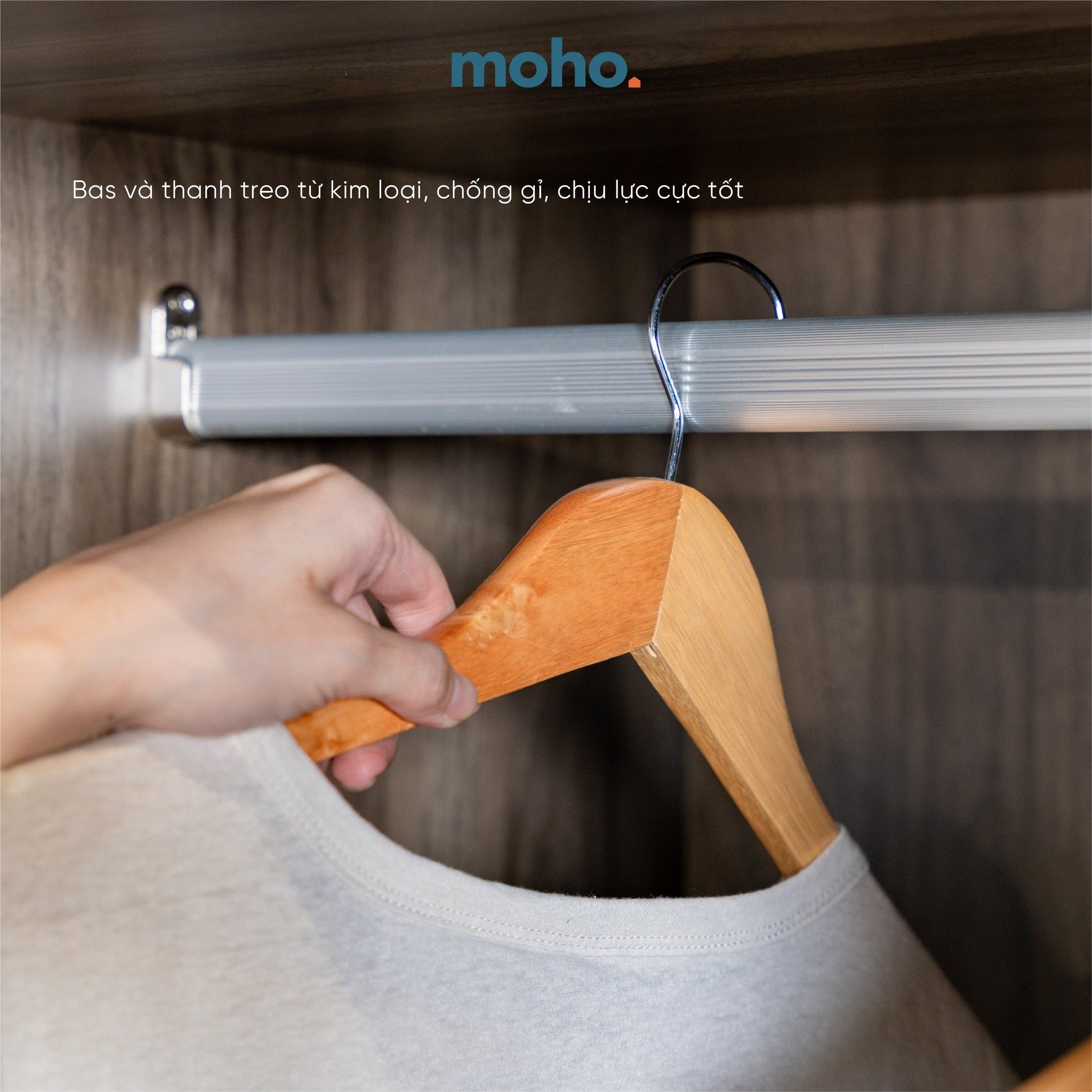  Tủ Quần Áo Gỗ Có Gương MOHO GRENAA 2 Nhiều Kích Thước 