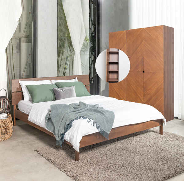  Combo Giường Ngủ VLINE & Tủ Quần Áo HOBRO 