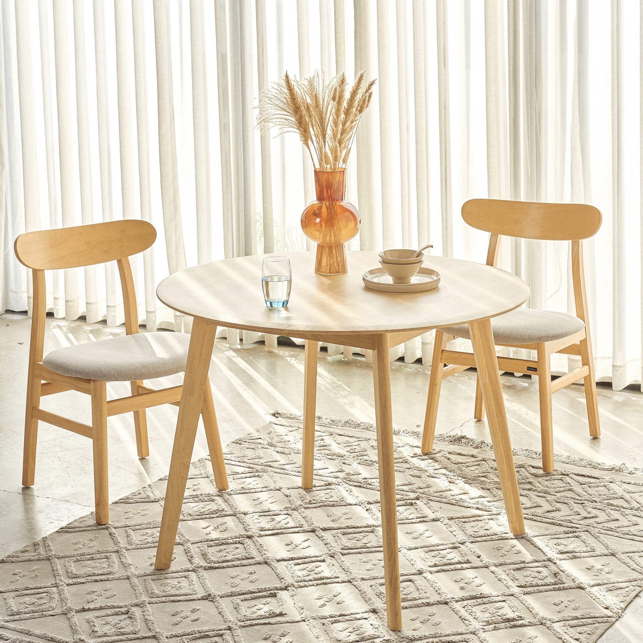  Bộ Bàn Ăn Tròn Oslo (Màu Tự Nhiên, 100) 
