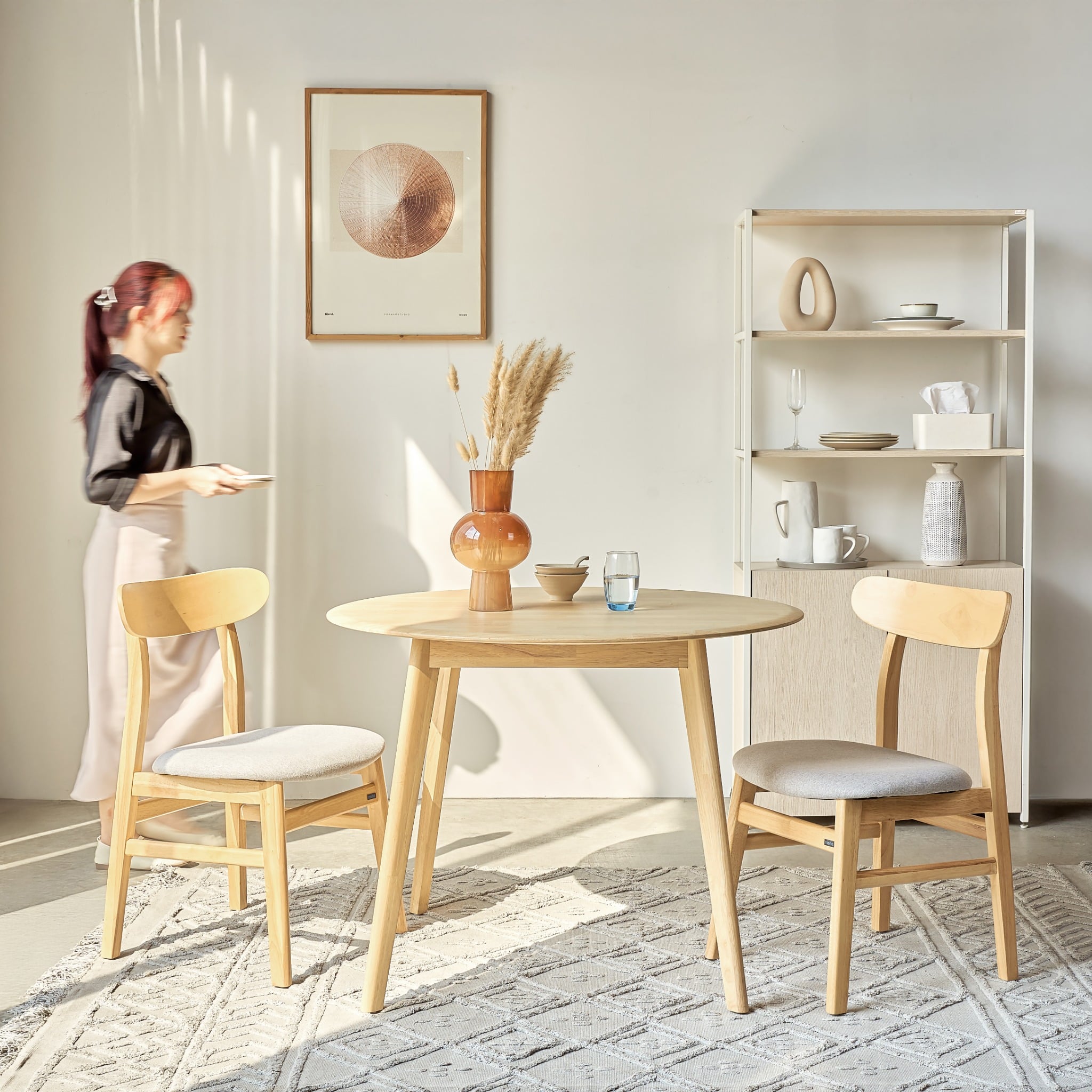  Bộ Bàn Ăn Tròn Oslo (Màu Tự Nhiên, 100) 