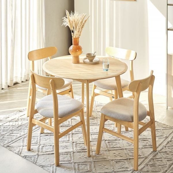  Bộ Bàn Ăn Tròn Oslo (Màu Tự Nhiên, 100) 