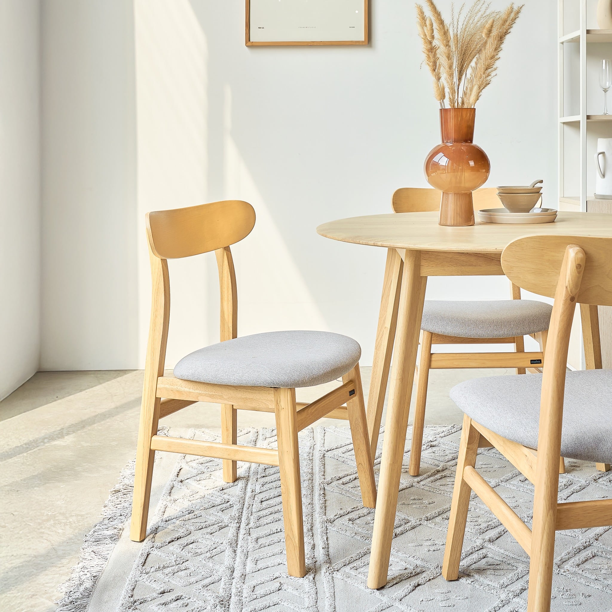  Bộ Bàn Ăn Tròn Oslo (Màu Tự Nhiên, 100) 