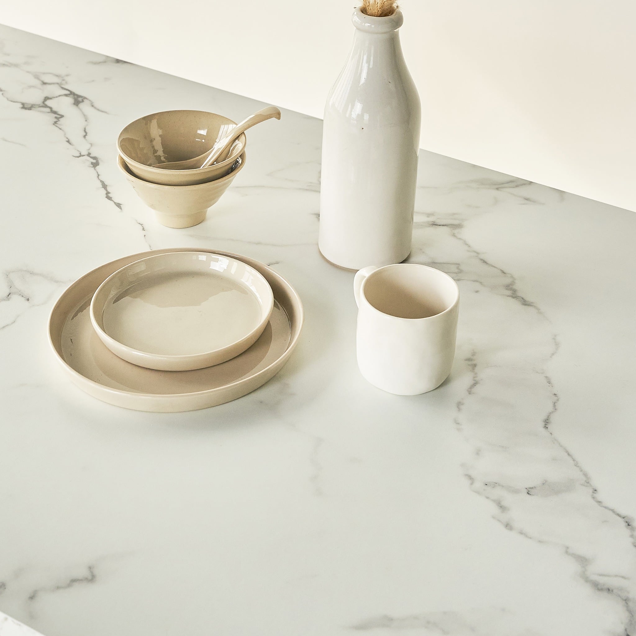  Bộ Bàn Ăn Gỗ 4 Ghế - 6 Ghế SCANIA (Màu Tự Nhiên, Mặt Vân Đá) 