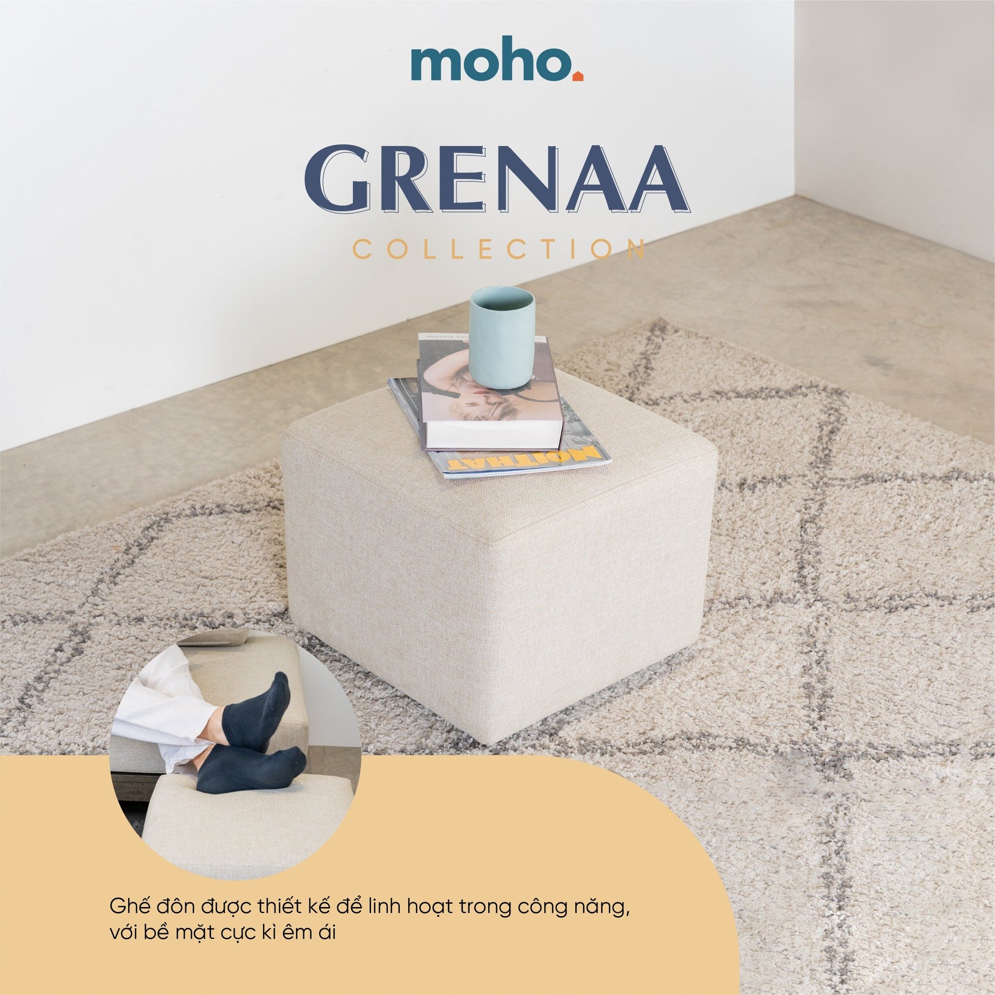  Ghế Đôn UBEDA (Màu Xám 40) 