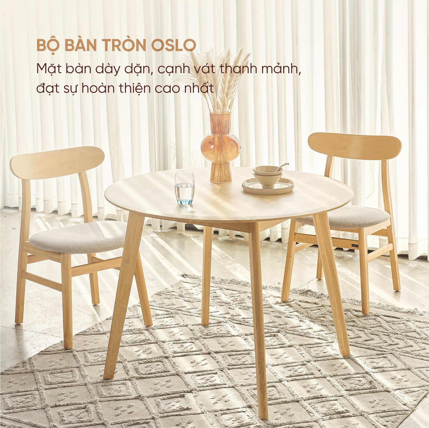  BÀN ĂN TRÒN OSLO (MÀU TỰ NHIÊN 100) 