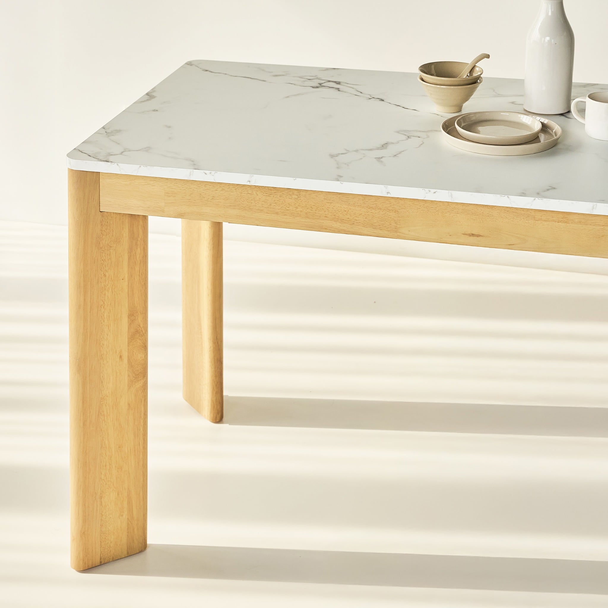  Bàn Ăn SCANIA (Màu Tự Nhiên, Mặt Vân Đá, 140) 