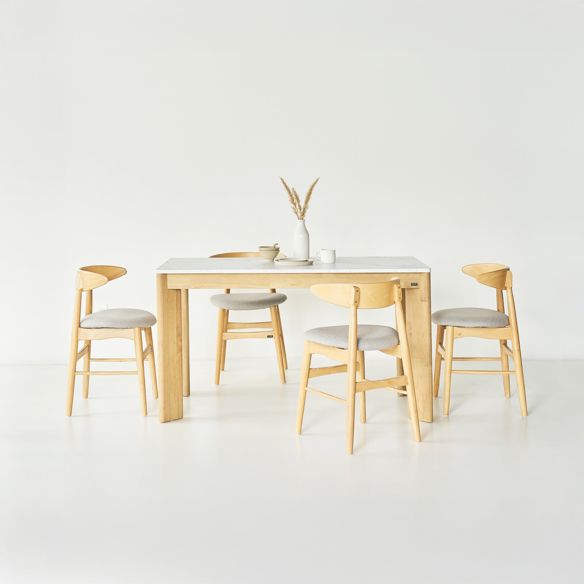  Bàn Ăn SCANIA (Màu Tự Nhiên, Mặt Vân Đá, 140) 