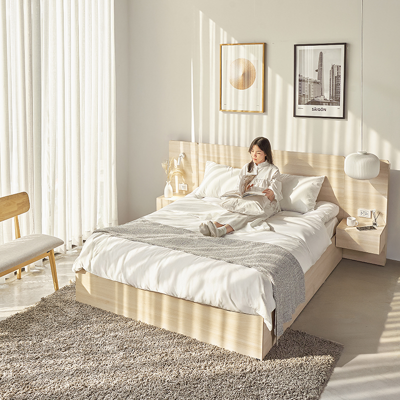  Combo Phòng Ngủ 3 Món MOHO RANDER (Có 2 Ổ Điện & Đèn Đọc Sách - 2m4) 