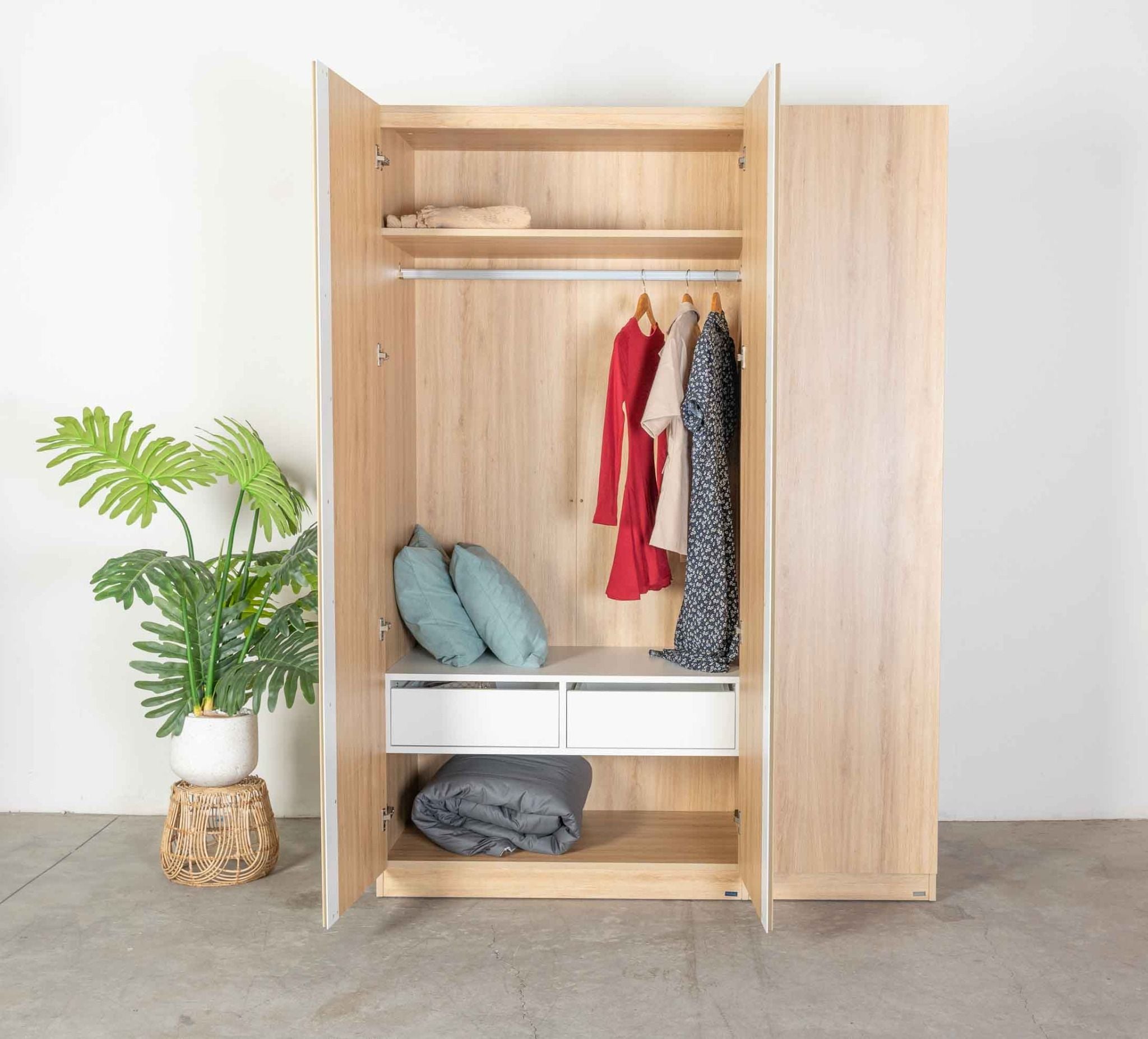  Tủ Quần Áo Gỗ 2 Cánh MOHO VIENNA 201 4 Màu 