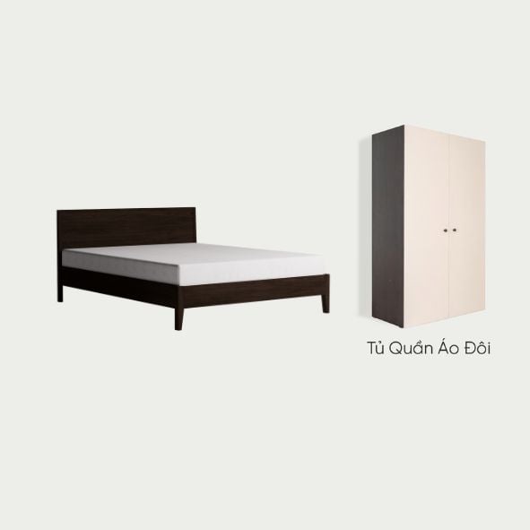  Combo Basic Phòng Ngủ Ubeda 201 Màu Nâu 