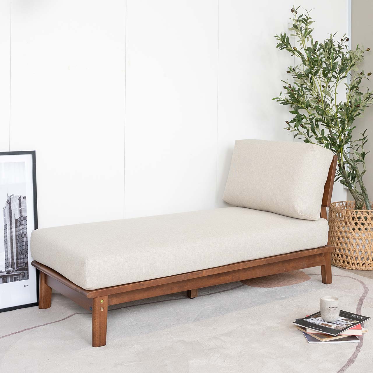  Ghế Sofa Góc Gỗ Cao Su Tự Nhiên MOHO VLINE 601 