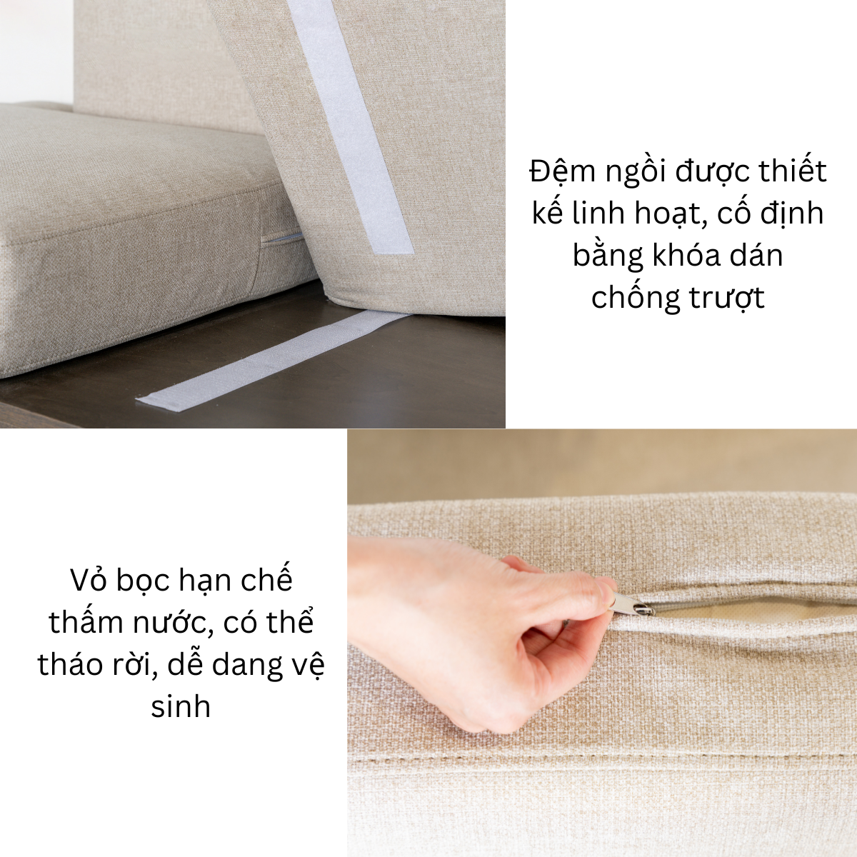  Ghế Sofa Gỗ Cao Su Tự Nhiên MOHO GRENAA 201 