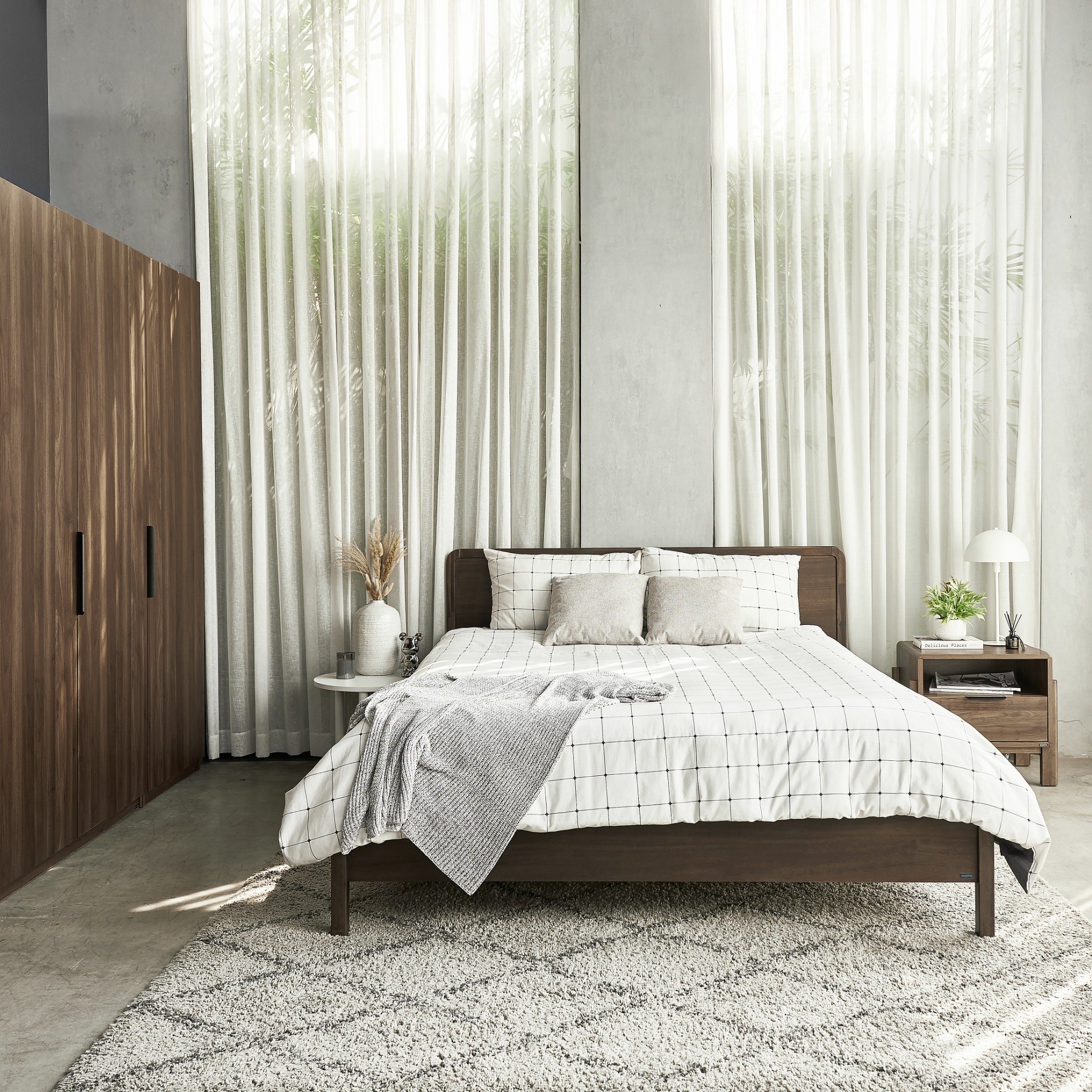 Giường Ngủ Gỗ Tràm MOHO DALUMD 301 Ver 2 Màu Nâu Hạnh Nhân 