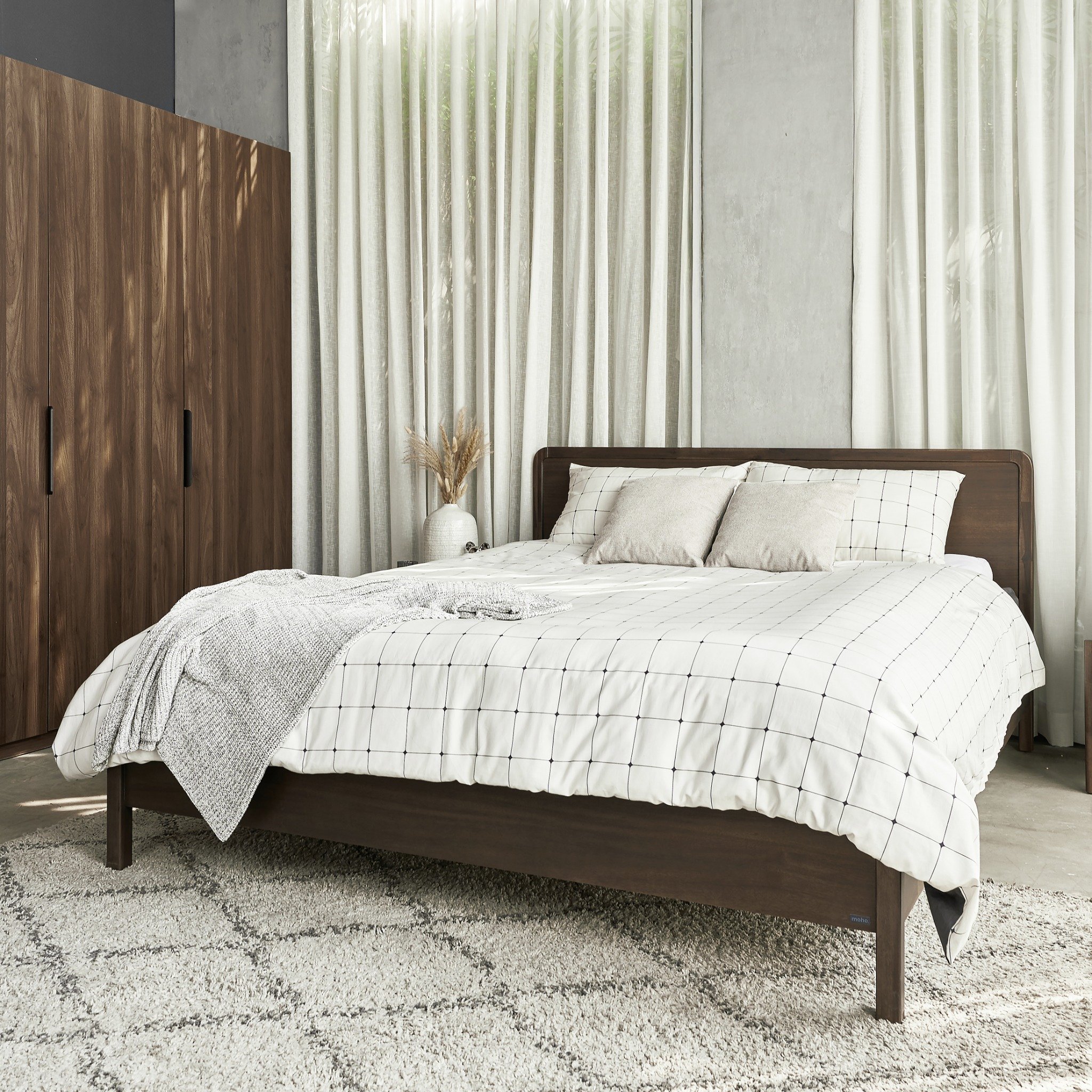  Giường Ngủ Gỗ Tràm MOHO DALUMD 301 Ver 2 Màu Nâu Hạnh Nhân 