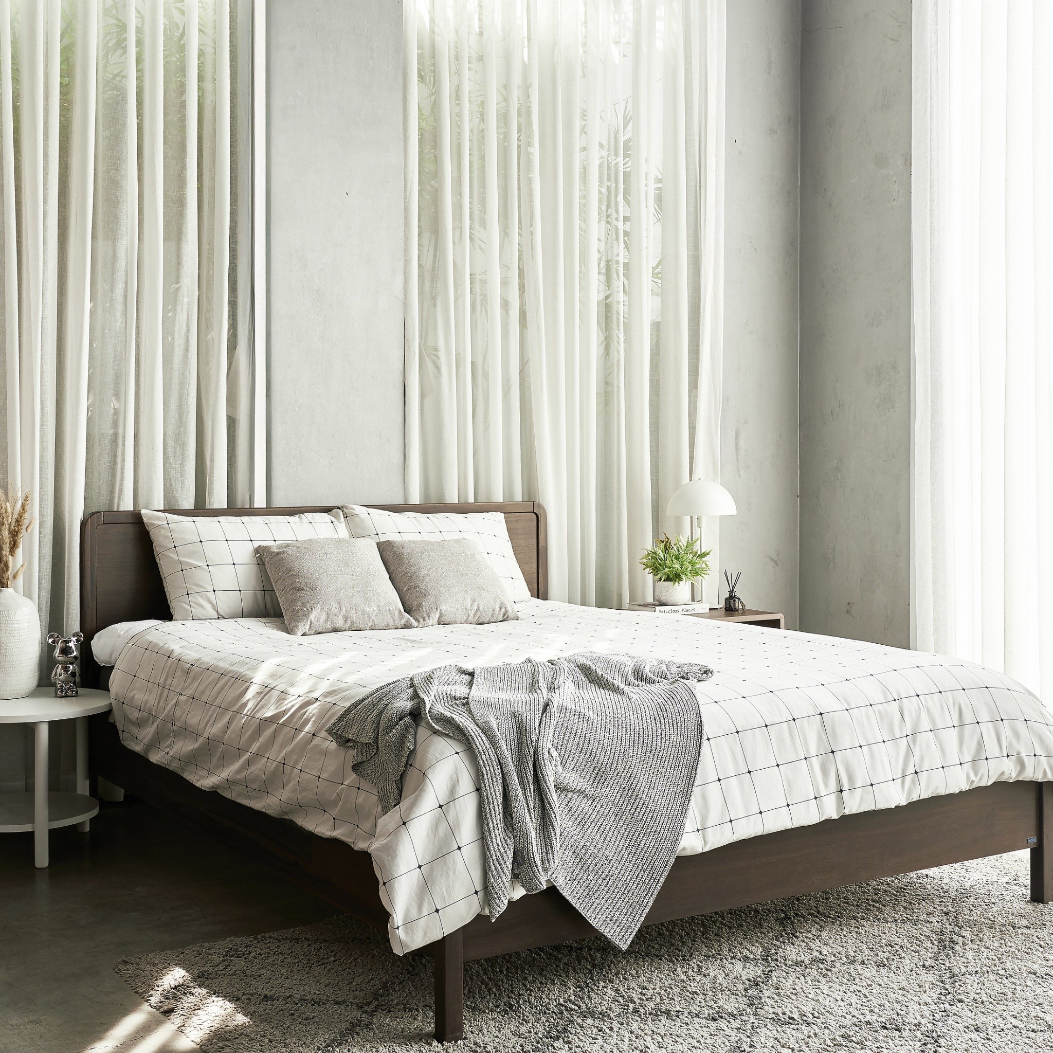  Giường Ngủ Gỗ Tràm MOHO DALUMD 301 Ver 2 Màu Nâu Hạnh Nhân 