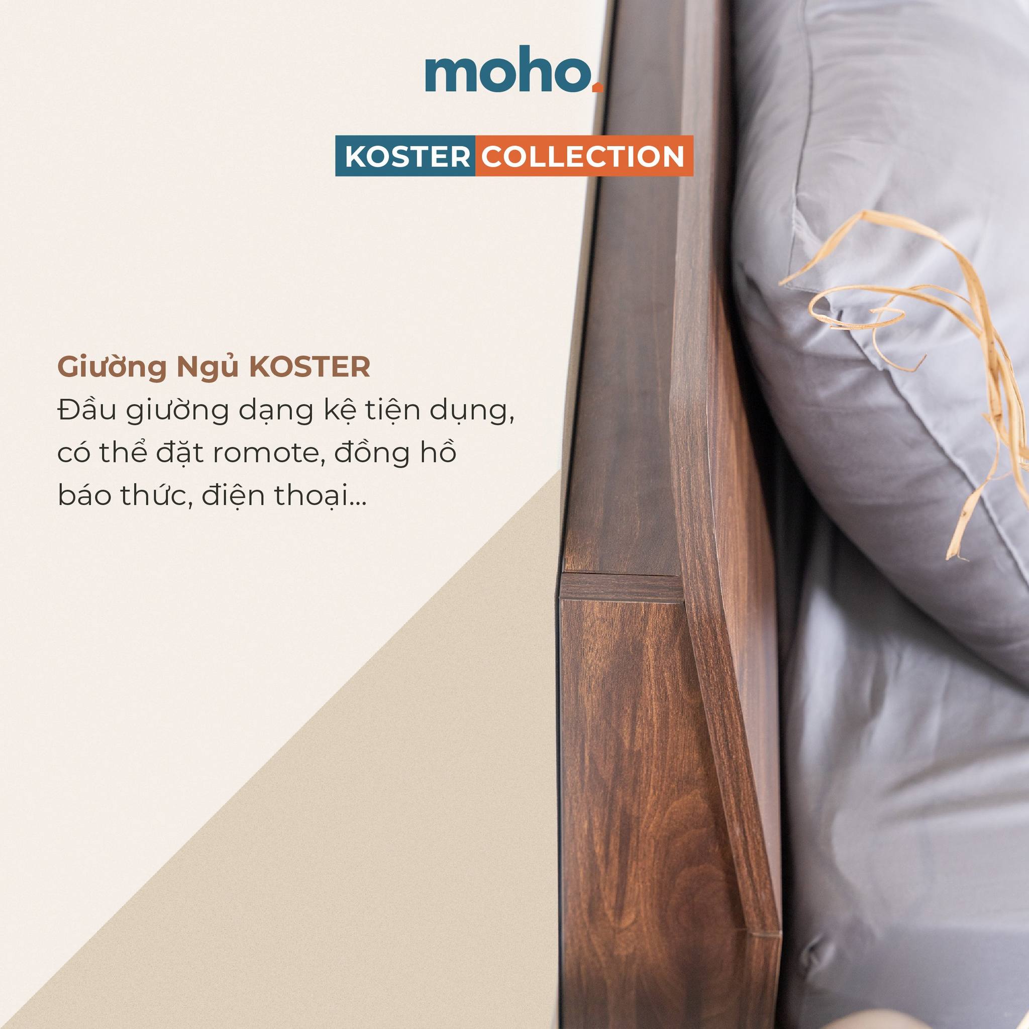  Giường Ngủ MOHO KOSTER Màu Nâu 1m6 