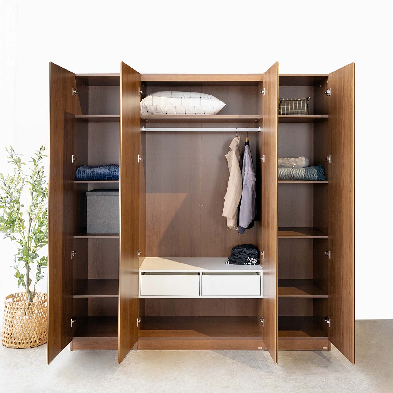 Set Tủ Quần Áo Gỗ Moho Vienna 201 4 Cánh 4 Màu
