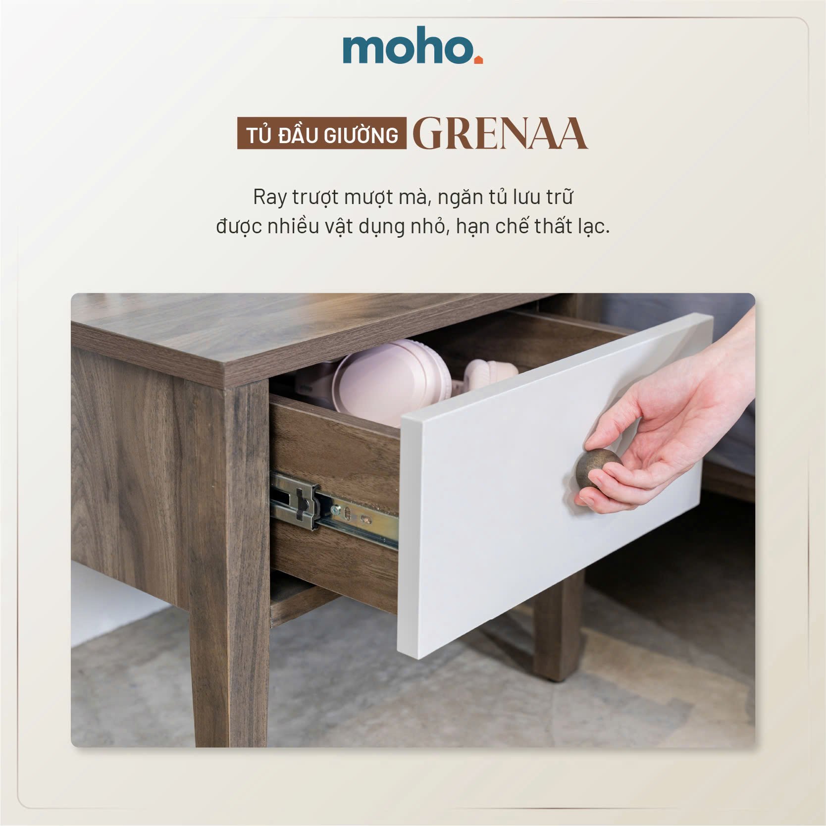  Tủ Đầu Giường Gỗ MOHO GRENAA 201 