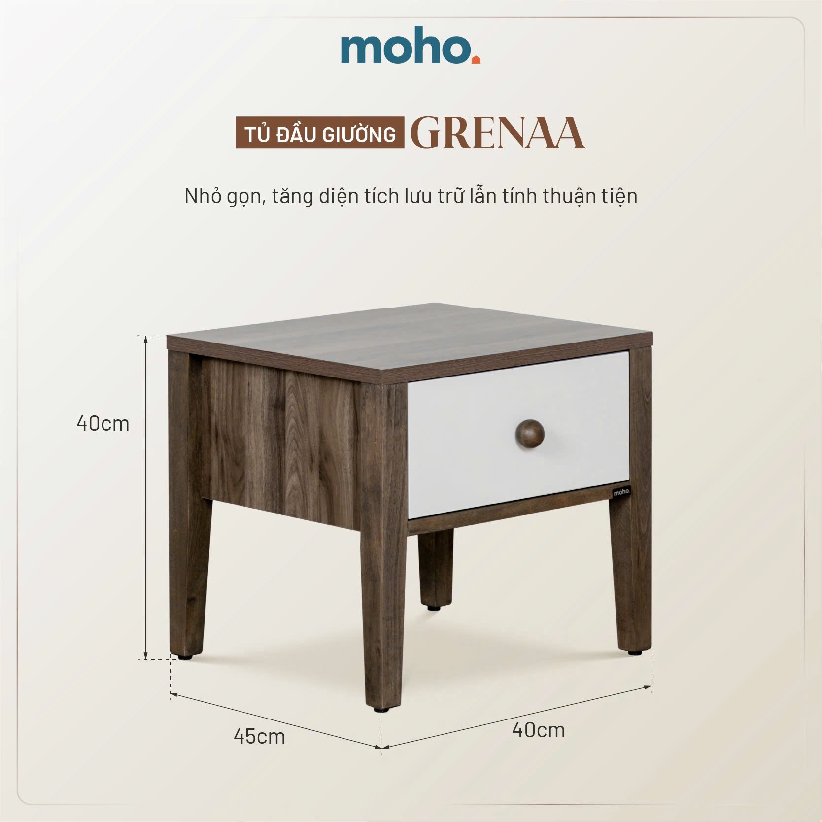  Tủ Đầu Giường Gỗ MOHO GRENAA 201 