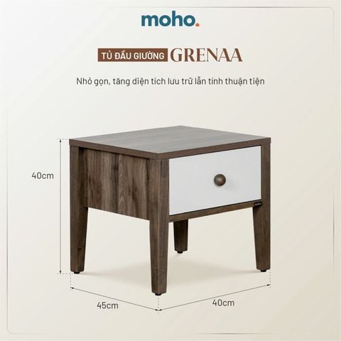  Tủ Đầu Giường Gỗ MOHO GRENAA 201 