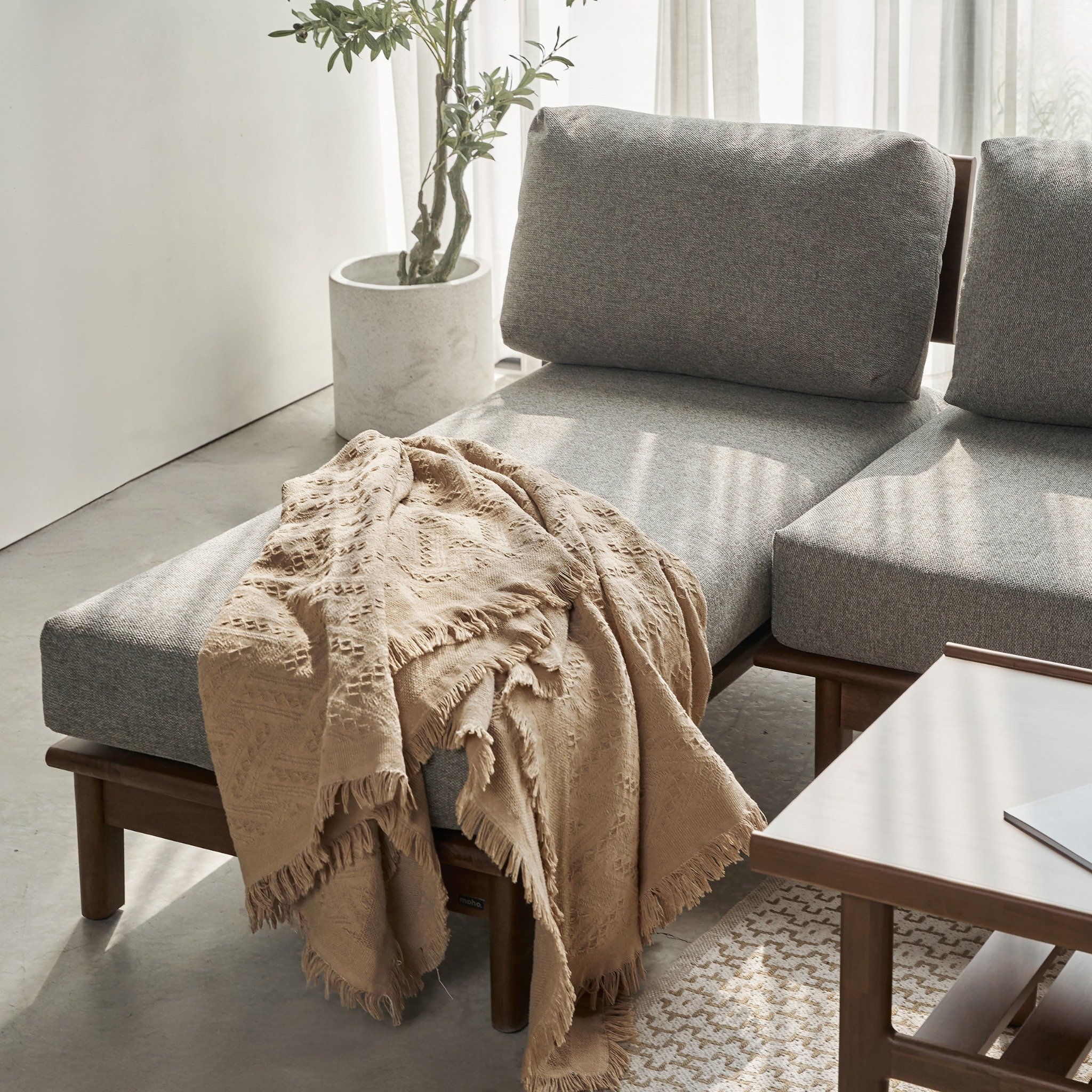  Ghế sofa góc MOHO VLINE 601 màu xám đậm 