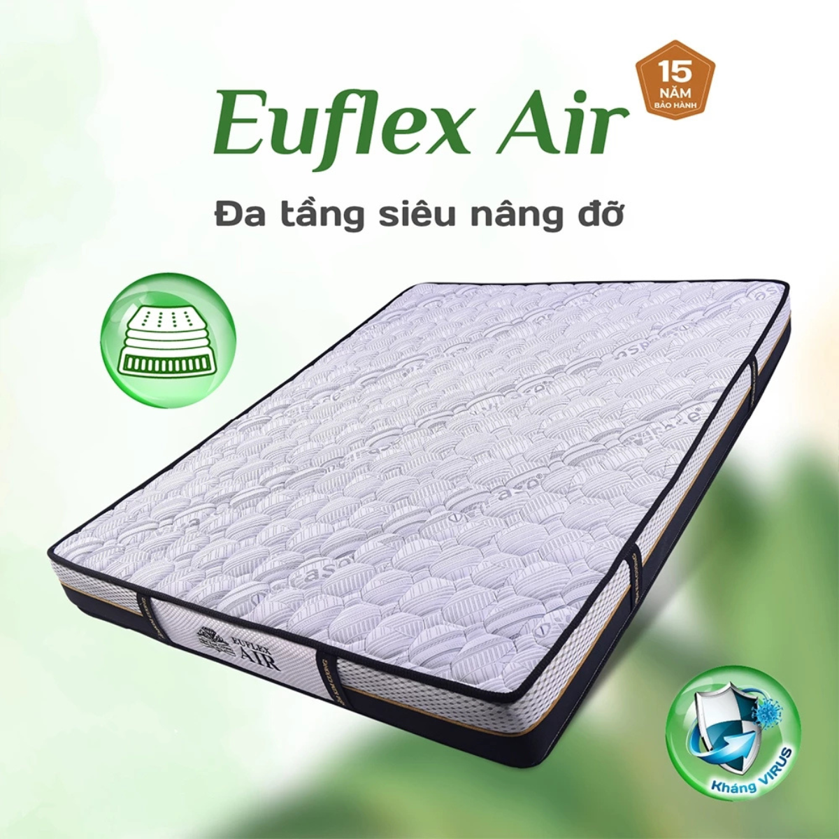  Nệm Đa Tầng EUFLEX AIR - Bảo Hành 15 Năm 